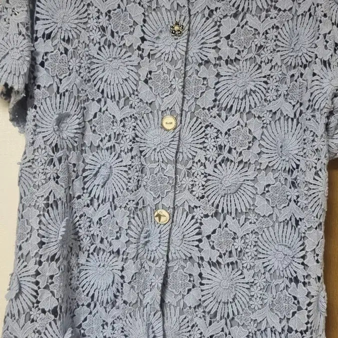 [BUNJANG] Lett By Tti Lace Blouse Blue / 레트바이띠 레이스블라우스