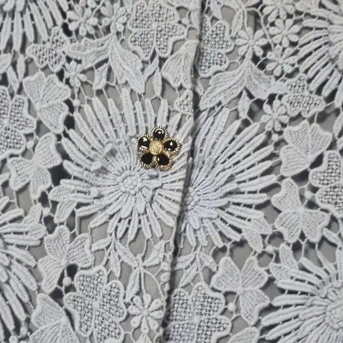 [BUNJANG] Lett By Tti Lace Blouse Blue / 레트바이띠 레이스블라우스