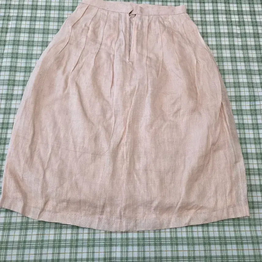 [BUNJANG] Linen Shirring Skirt Beige / 5ㅡ모시 셔링 스커트  ㅡ허리ㅡ27