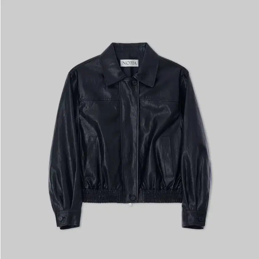 [BUNJANG] NOTIA Vegan Leather Blouson Leather Jacket M / 노티아 비건레더 블루종 가죽자켓 m