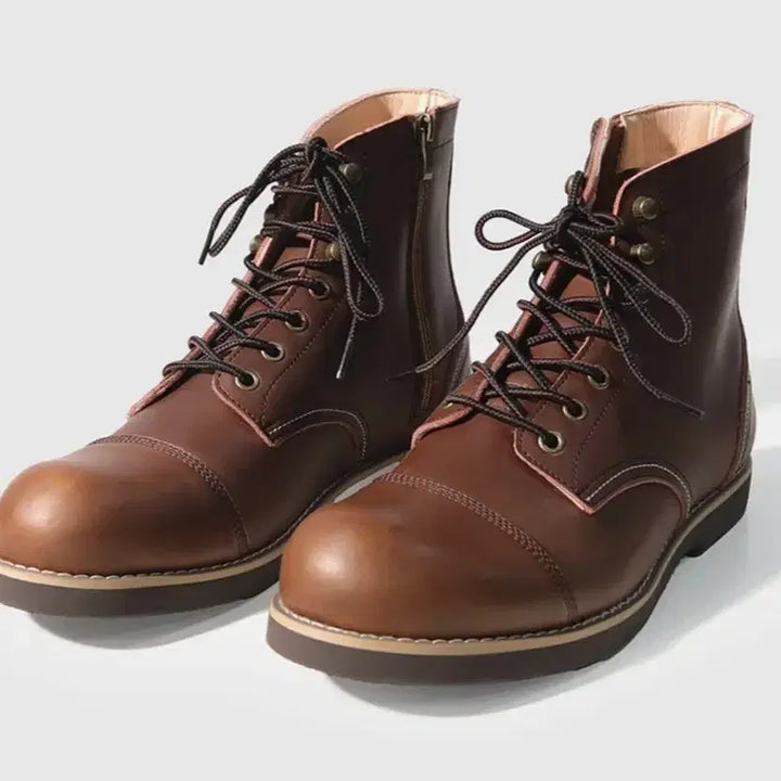 [BUNJANG] Slow Step Iron Step Full Grain Leather Boots Brown 280 (New) / 슬로우스텝 아이론스텝 부츠 풀그레인 레더 브라운 280(새상품)