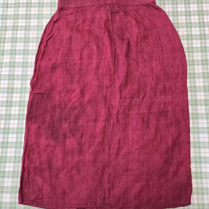 [BUNJANG] Mosi Linen Long Skirt Burgundy / 5ㅡ모시 스커트 ㅡ허리ㅡ28