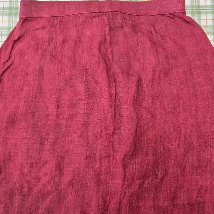 [BUNJANG] Mosi Linen Long Skirt Burgundy / 5ㅡ모시 스커트 ㅡ허리ㅡ28