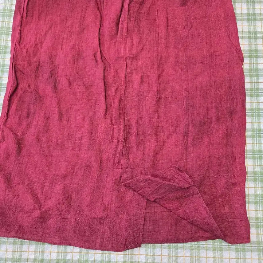 [BUNJANG] Mosi Linen Long Skirt Burgundy / 5ㅡ모시 스커트 ㅡ허리ㅡ28