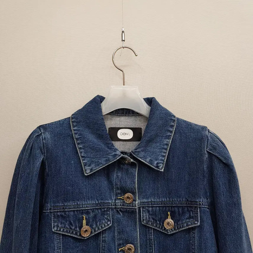 [BUNJANG] DEWL 2023 Puff Sleeve Cropped Denim Jacket M Size / 듀엘 2023 퍼프소매 크롭 데님 자켓 66사이즈