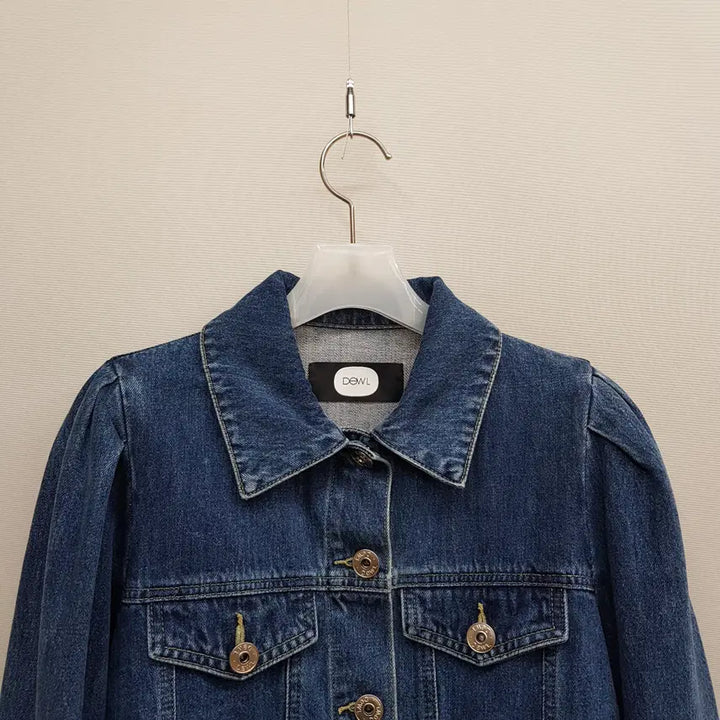 [BUNJANG] DEWL 2023 Puff Sleeve Cropped Denim Jacket M Size / 듀엘 2023 퍼프소매 크롭 데님 자켓 66사이즈