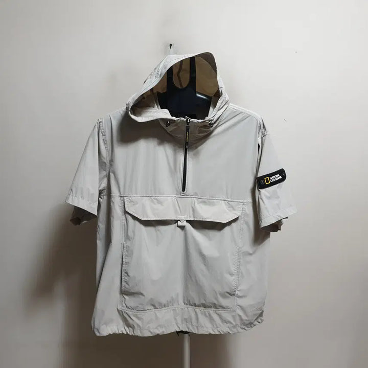 [BUNJANG] National Geographic Half-Zip Hoodie Jumper - Size 105 / 내셔널지오그래픽 반집업후드점퍼/반팔/105