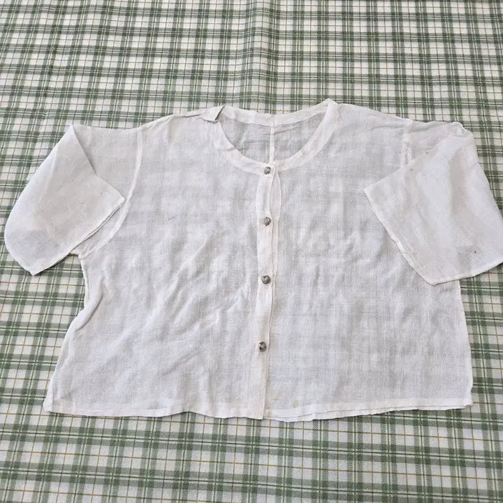 [BUNJANG] Ramie Shirt - Size 66/77 / 5ㅡ모시 셔츠ㅡ66 ㅡ77