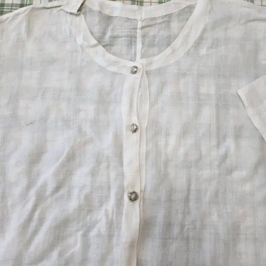 [BUNJANG] Ramie Shirt - Size 66/77 / 5ㅡ모시 셔츠ㅡ66 ㅡ77