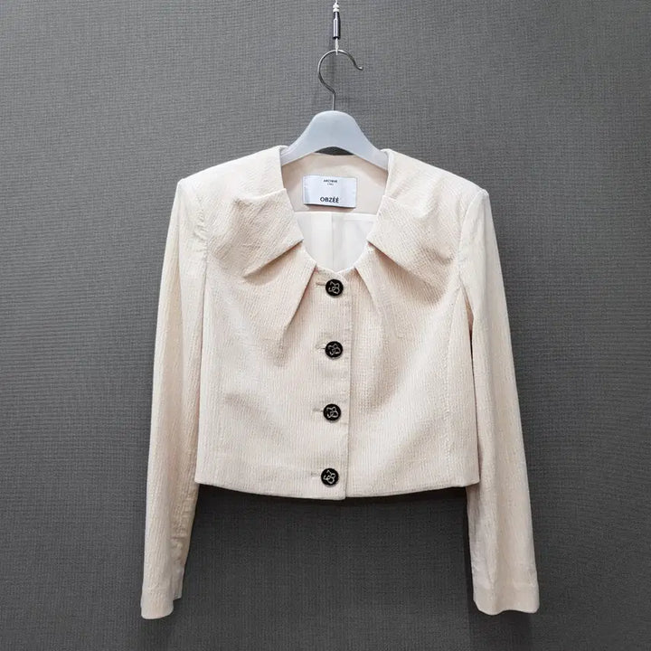 [BUNJANG] Objet 2022 Big Collar Cropped Jacket / 오브제 2022 빅카라 크롭 자켓 82-94-160사이즈