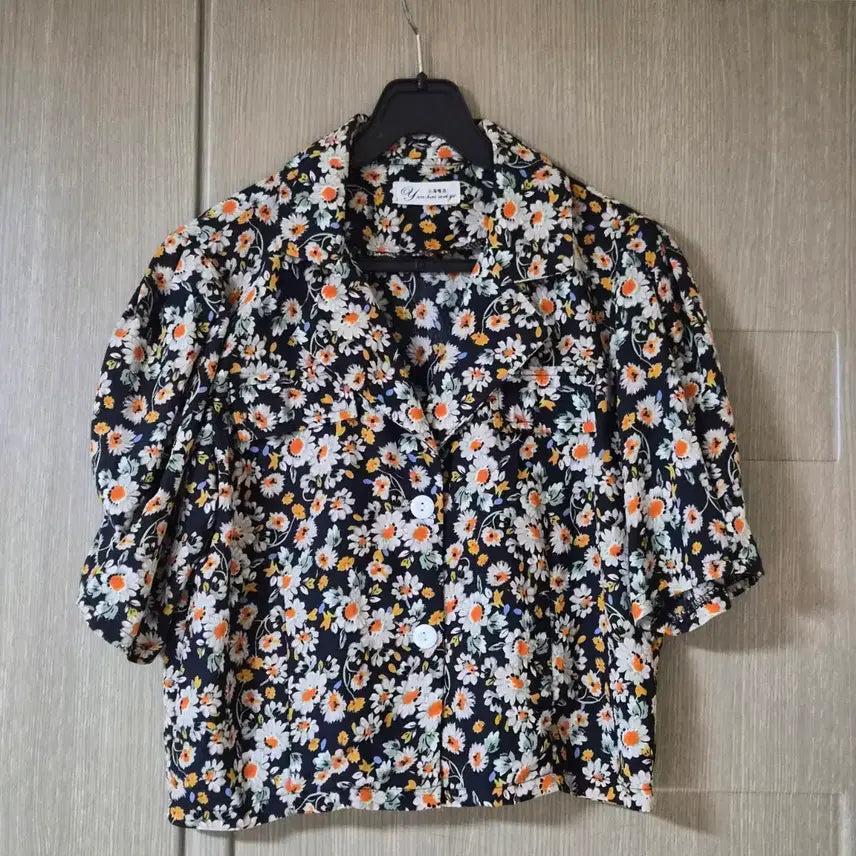 [BUNJANG] Flower Pattern Short Sleeve Blouse / 플라워 반팔 블라우스 66