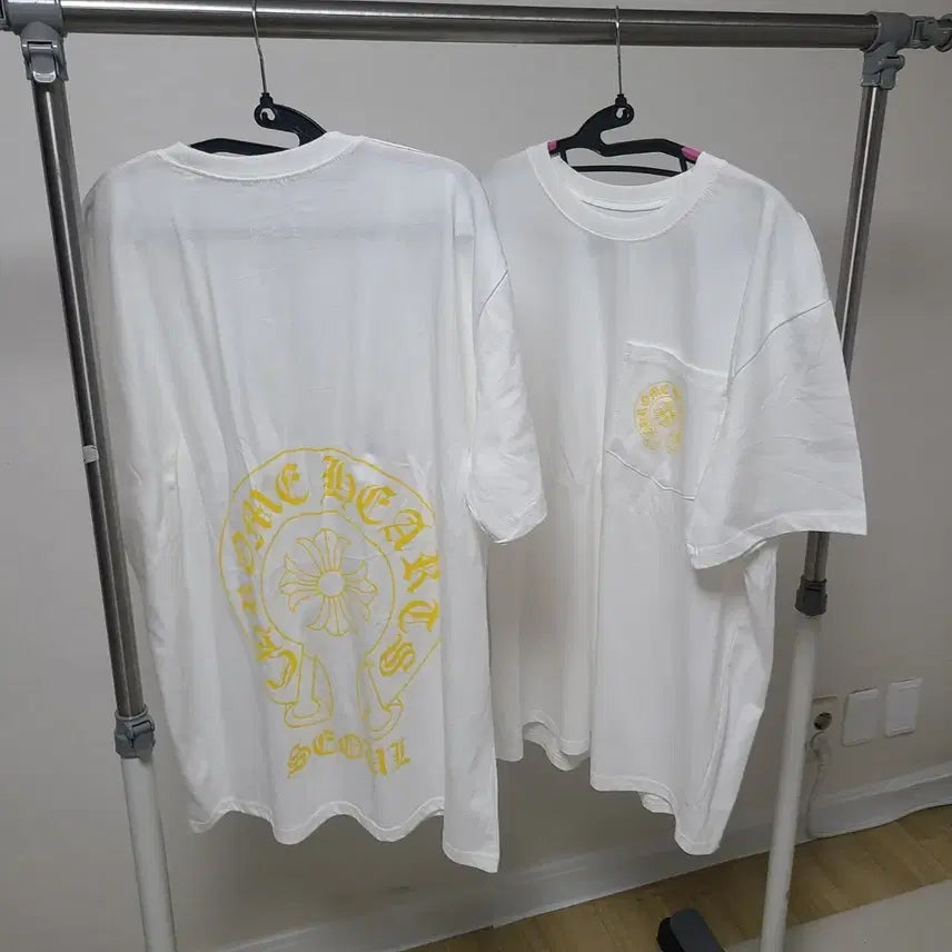 [BUNJANG] Chrome Hearts Yellow Logo T-Shirt / 크롬하츠  반팔 티셔츠 옐로우 로고앞뒤로고새상품