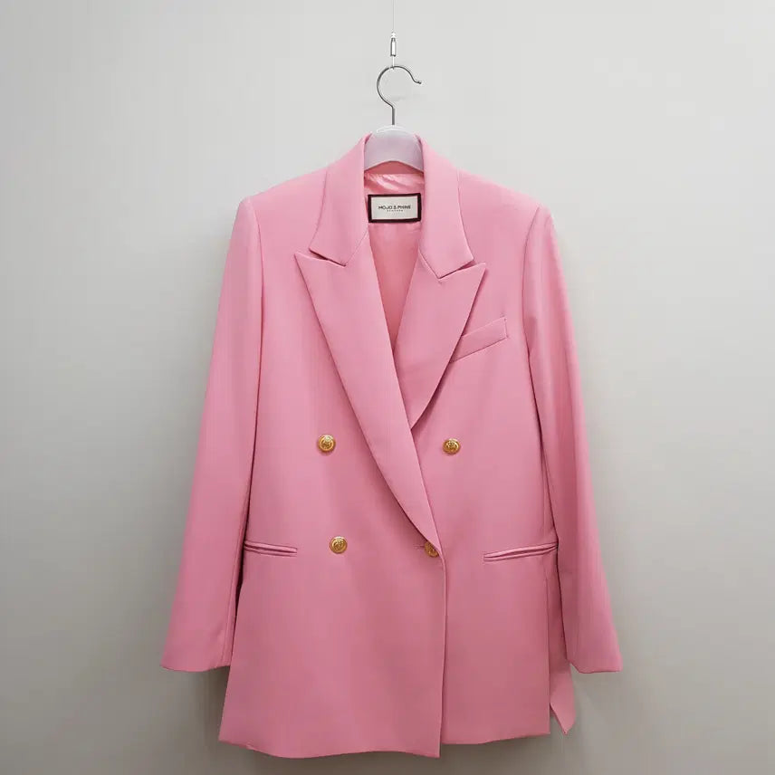 [BUNJANG] Moje S.pin Double Tailored Jacket (Pink, Size 66) / 모조에스핀  골드버튼 더블 테일러드 자켓 66사이즈