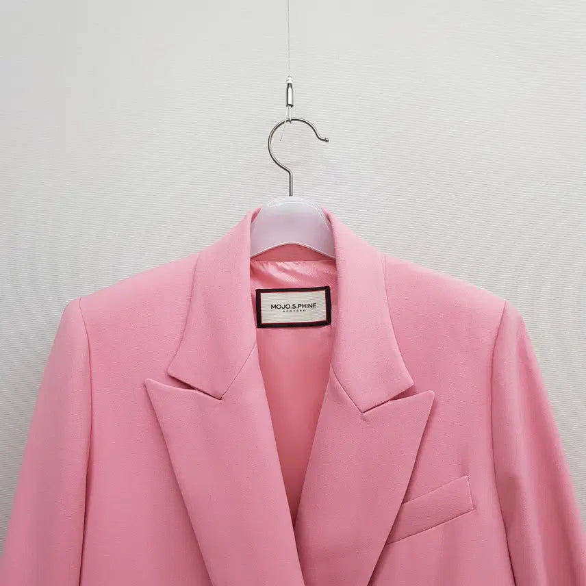 [BUNJANG] Moje S.pin Double Tailored Jacket (Pink, Size 66) / 모조에스핀  골드버튼 더블 테일러드 자켓 66사이즈