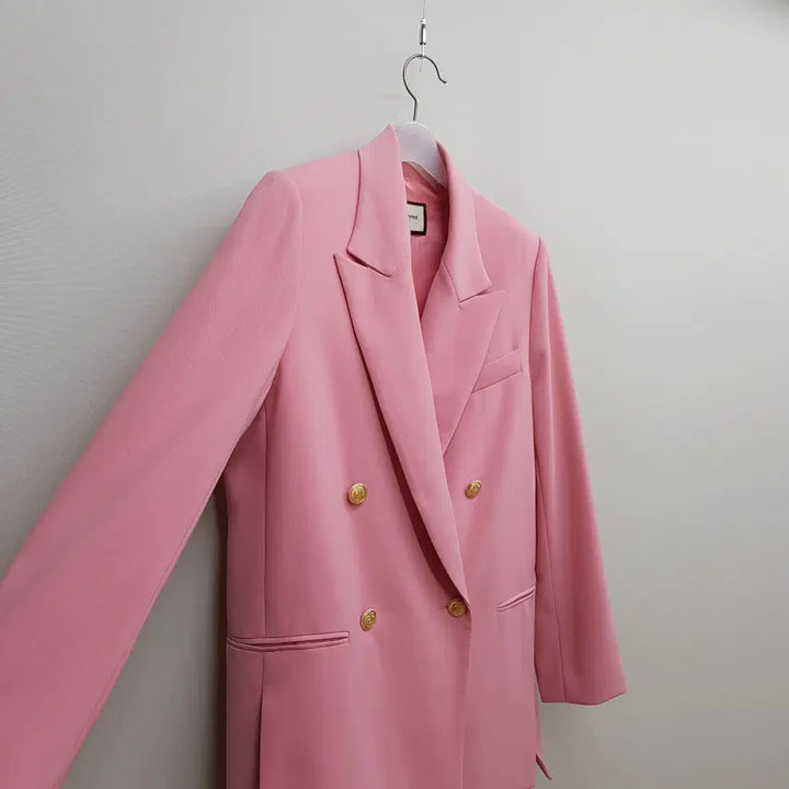 [BUNJANG] Moje S.pin Double Tailored Jacket (Pink, Size 66) / 모조에스핀  골드버튼 더블 테일러드 자켓 66사이즈