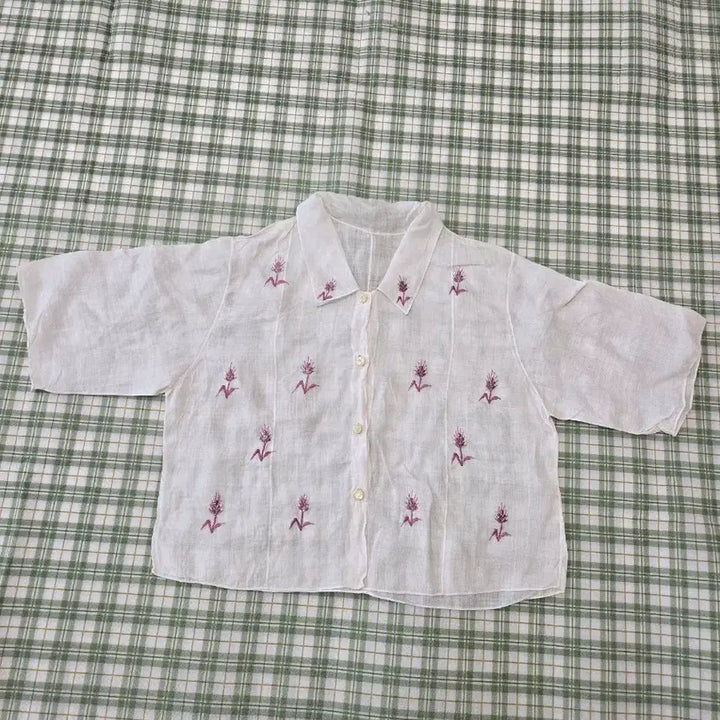 [BUNJANG] Handmade Ramie Embroidered Blouse / 6ㅡ모시 자수 맞춤 블라우스ㅡ55