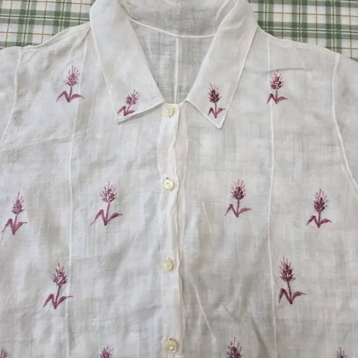 [BUNJANG] Handmade Ramie Embroidered Blouse / 6ㅡ모시 자수 맞춤 블라우스ㅡ55