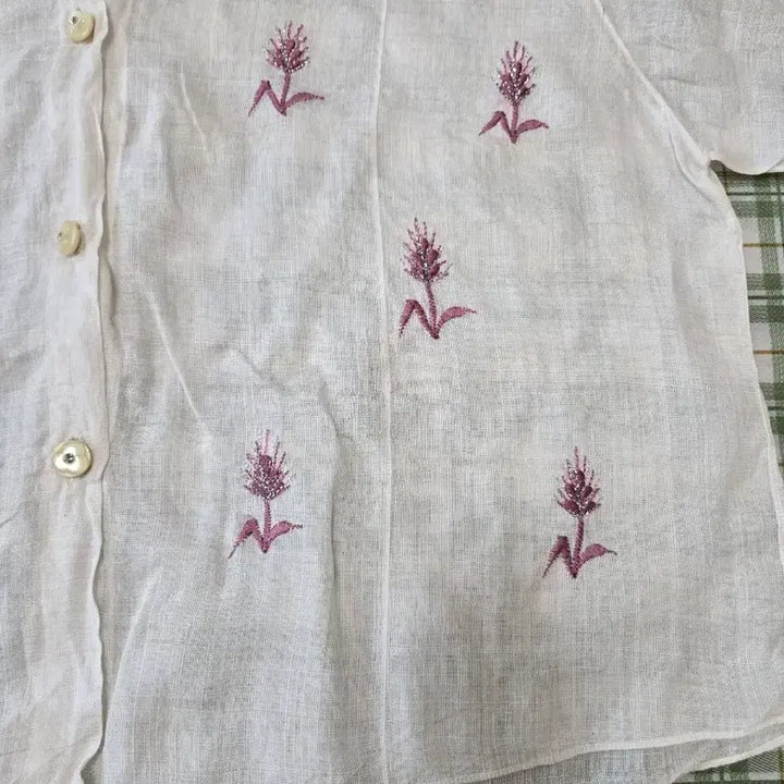[BUNJANG] Handmade Ramie Embroidered Blouse / 6ㅡ모시 자수 맞춤 블라우스ㅡ55