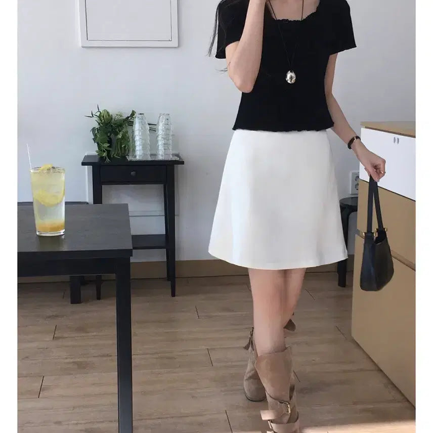 [BUNJANG] Marirround Glow Satin Mini Skirt Set (Mint, Ivory) / 무배)메리어라운드 글로우 새틴 미니스커트2개 일괄