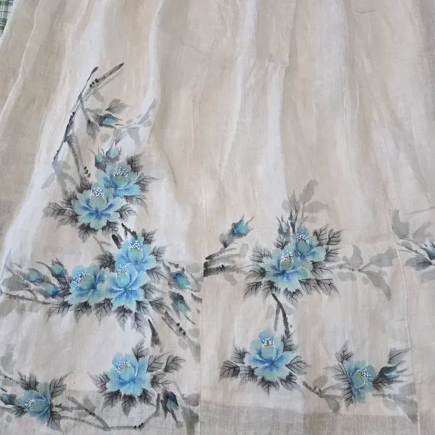 [BUNJANG] Ramie Ink Wash Painting Dress / 6ㅡ모시 수묵화 원피스ㅡ66ㅡ77