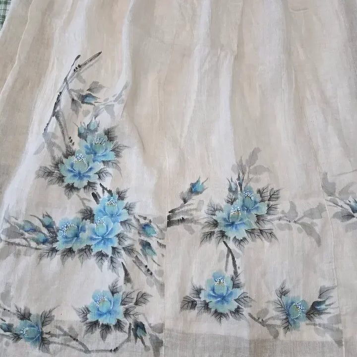 [BUNJANG] Ramie Ink Wash Painting Dress / 6ㅡ모시 수묵화 원피스ㅡ66ㅡ77