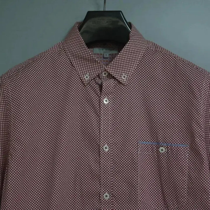 [BUNJANG] Ted Baker Stretch Dot Pattern Button-Down Short-Sleeve Shirt / 테드베이커 반팔 셔츠 100