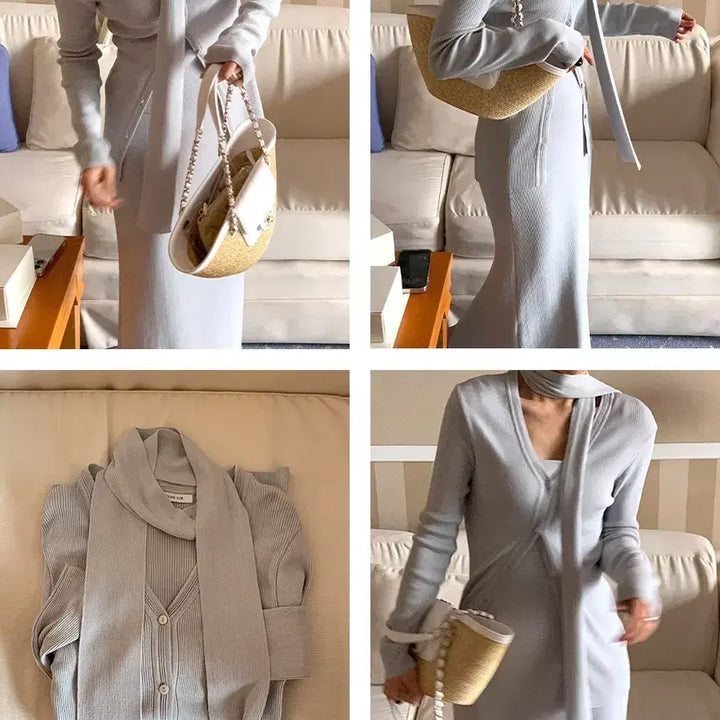 [BUNJANG] Around Yull Rib Stay Cardigan (Light Blue, S) / 어라운드율 리브스타이가디건 소라컬러 s사이즈