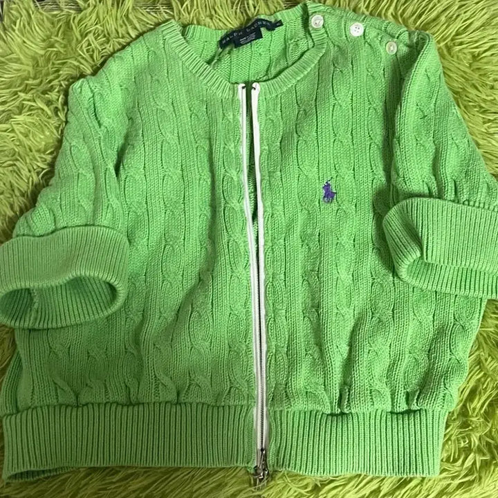 [BUNJANG] Polo Ralph Lauren Cable Knit Short Sleeve Cardigan / 폴로 랄프로렌 케이블 반팔니트가디건