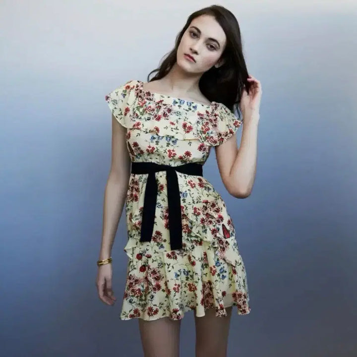 [BUNJANG] Maje Flower Silk Dress Size 2 / 마쥬 플라워 원피스 2사이즈 (새상품)