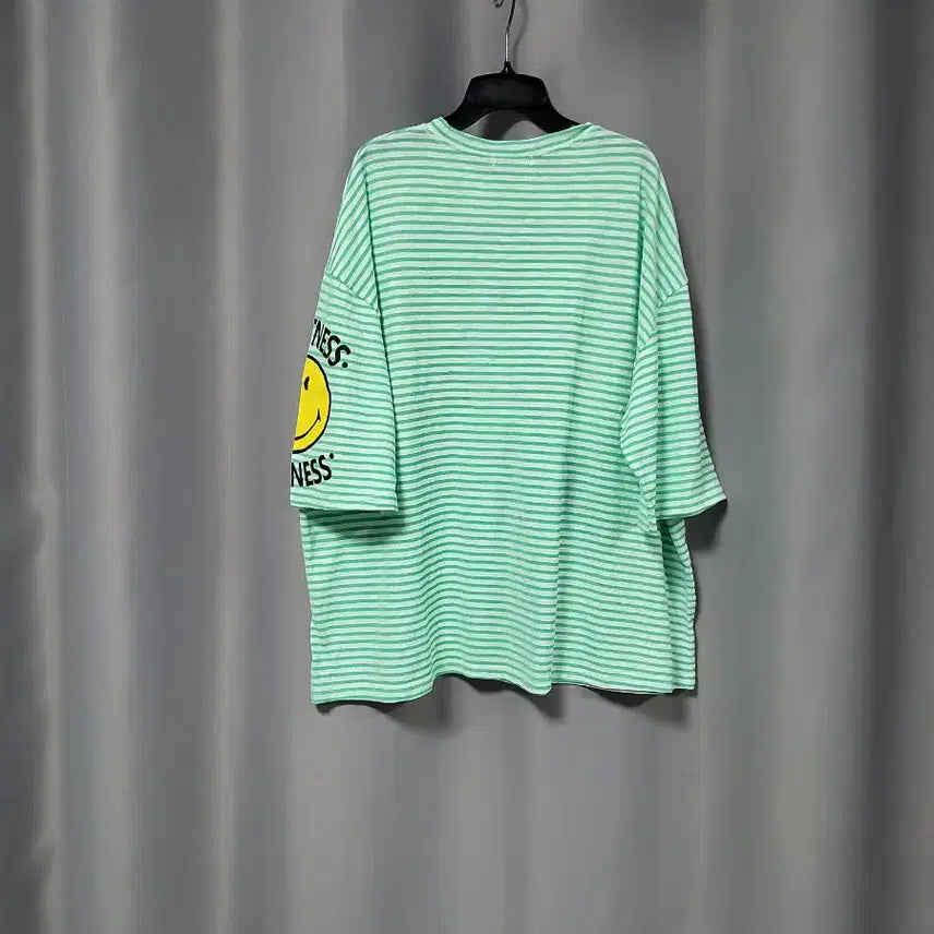 [BUNJANG] Oversized Smile Stripe T-Shirt / 오버핏 스마일 스트라이프 티(빅싸이즈 가능)