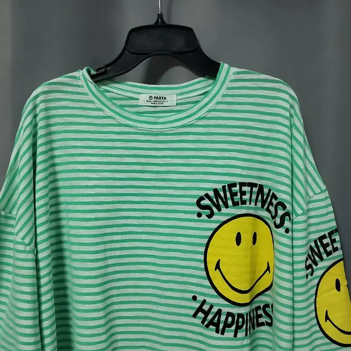 [BUNJANG] Oversized Smile Stripe T-Shirt / 오버핏 스마일 스트라이프 티(빅싸이즈 가능)