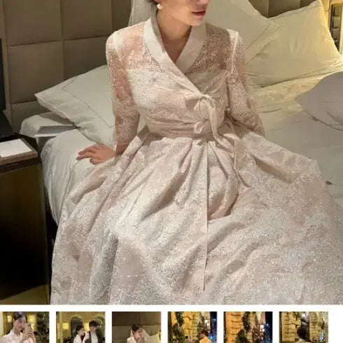 [BUNJANG] Baeksaekji K-Dress "Snowflake 1" Wedding Dress / 백색지 케이드레스 눈꽃1