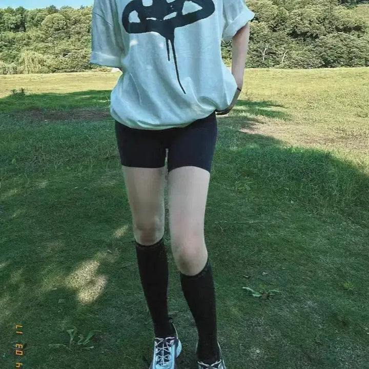[BUNJANG] Vivienne Westwood Style Logo Print T-Shirt White/Black / 비비안웨스트우드 반팔 티셔츠 화이트/블랙