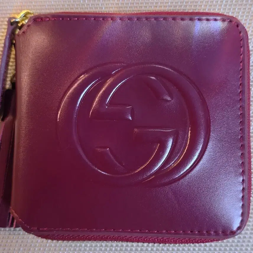 [BUNJANG] Gucci Soho Castle Medium Wallet Burgundy / 구찌 소호 캐슬 중지갑 (새상품)