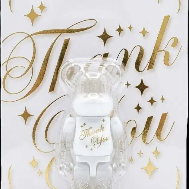 [BUNJANG] Bearbrick Greeting Thank You 100% Translucent Glitter / 베어브릭 인사말 THANK YOU 100% 투명 글리터