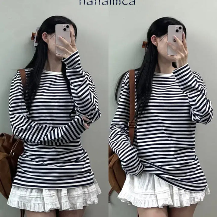 [BUNJANG] nanamica Long Sleeve Striped T-Shirt / 나나미카 롱슬리브