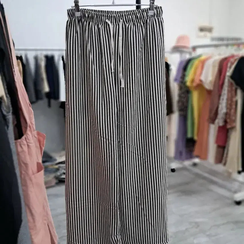 [BUNJANG] Stylish Striped Wide-Leg Pants / 세련된바지 통바지 88까지