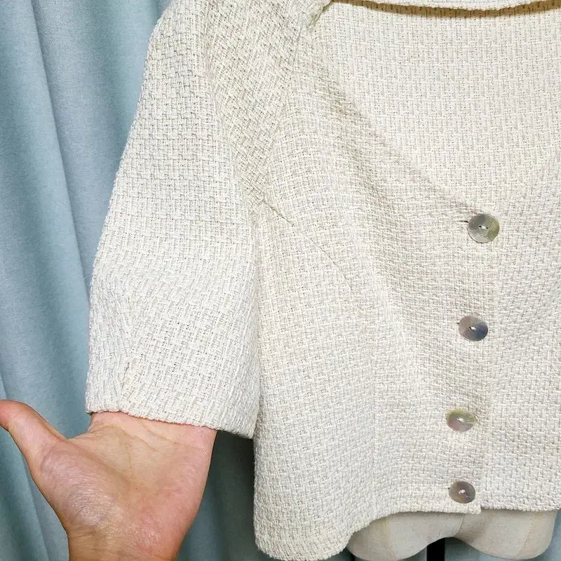 [BUNJANG] ZARA Tweed Short Sleeve Jacket / ZARA 자라 트위드 반팔 자켓