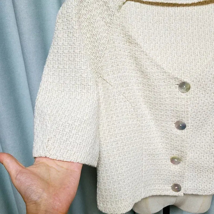 [BUNJANG] ZARA Tweed Short Sleeve Jacket / ZARA 자라 트위드 반팔 자켓