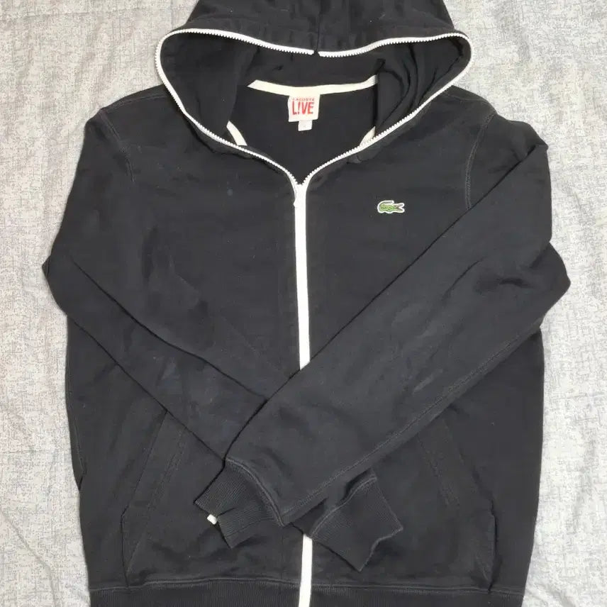 [BUNJANG] Lacoste Golf Luxury Hooded Zip-Up Black Cotton M / (전투용) 라코스테 골프 럭셔리 후드 집업 100