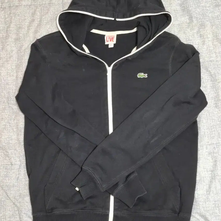 [BUNJANG] Lacoste Golf Luxury Hooded Zip-Up Black Cotton M / (전투용) 라코스테 골프 럭셔리 후드 집업 100