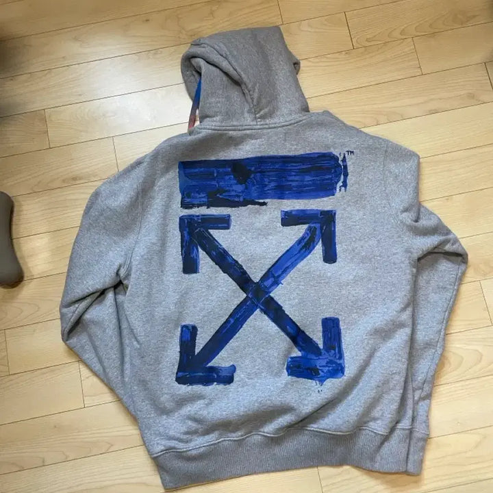 [BUNJANG] Off-White Grey Hoodie / 오프화이트 그레이 후드티