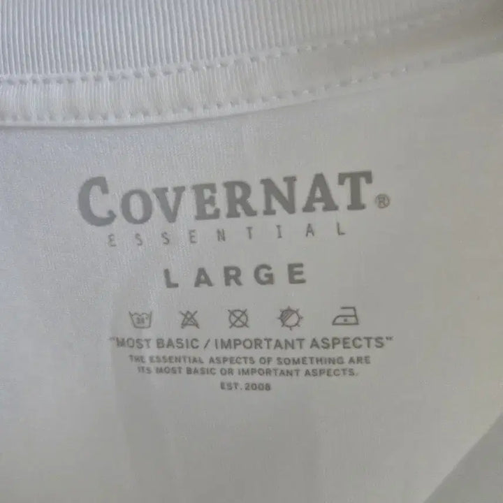 [BUNJANG] Covernat Essential White Short Sleeve T-Shirt / 커버낫 에센셜 흰색 반팔 티셔츠