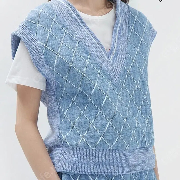 [BUNJANG] Mine Set Up Argyle Pattern Vest and Skirt Set / 마인 셋업