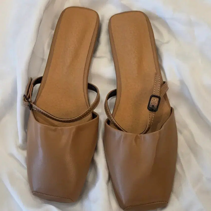 [BUNJANG] Daily Mary Jane Flat Slippers - Brown, 240 / [새제품] 데일리 메리제인 플랫 슬리퍼 240