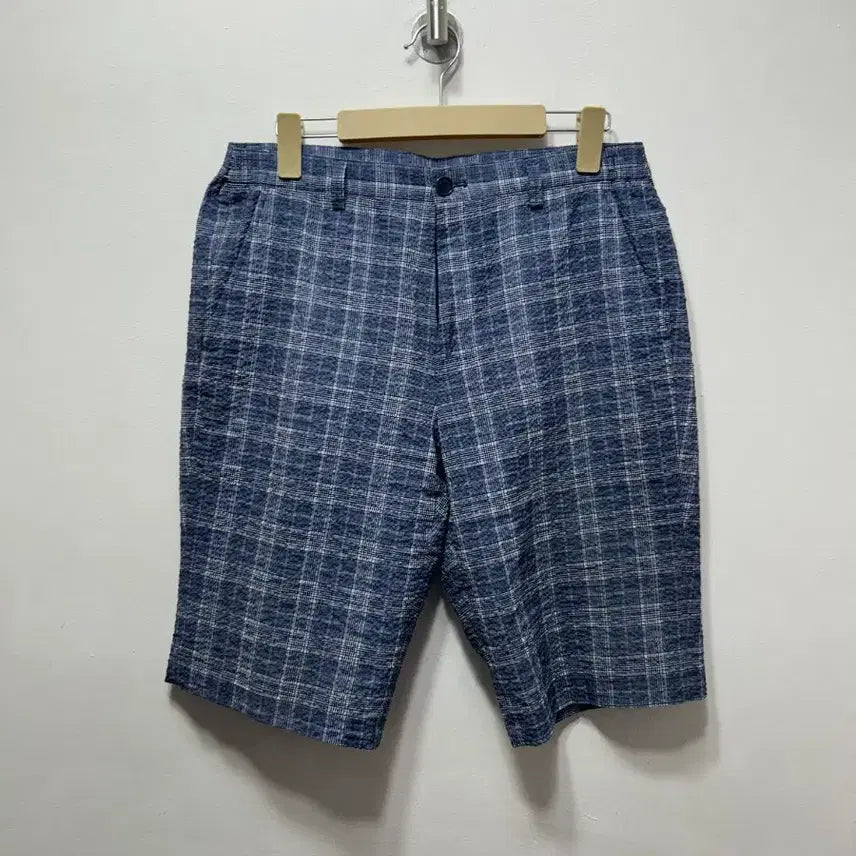[BUNJANG] Parkland Blue Check 5-Length Shorts Size 34 / 파크랜드 블루 체크 반바지 5부 34사이즈