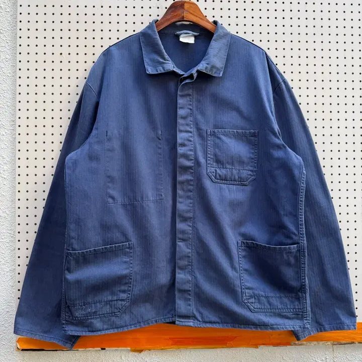 [BUNJANG] Vintage French HBT Herringbone Twill Work Jacket XL / OLD VINTAGE FADED HBT FRENCH 페이드 헤링본워크자켓