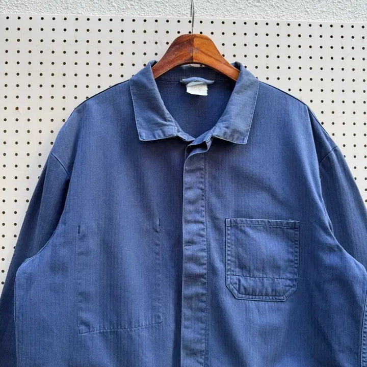 [BUNJANG] Vintage French HBT Herringbone Twill Work Jacket XL / OLD VINTAGE FADED HBT FRENCH 페이드 헤링본워크자켓