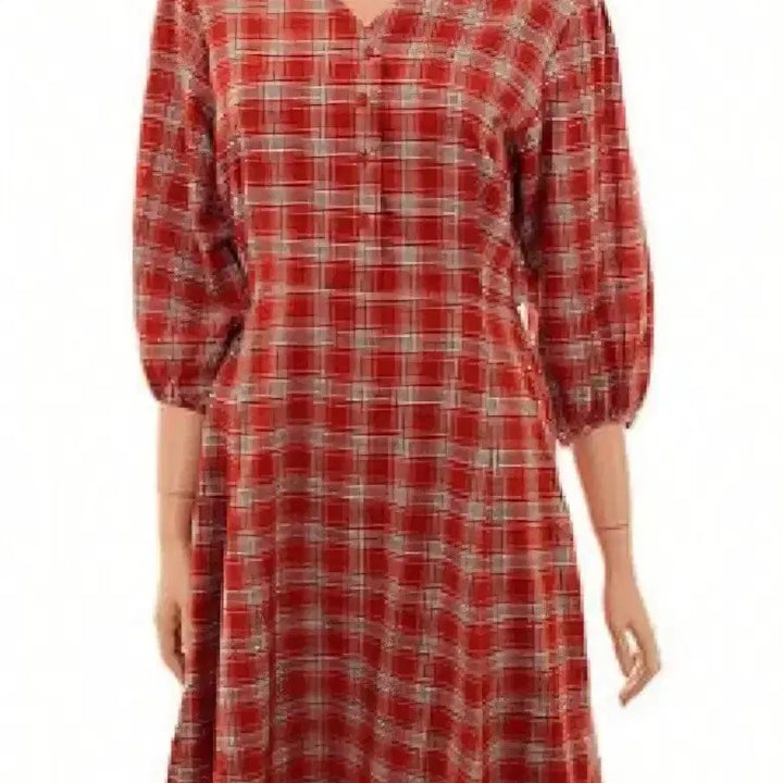 [BUNJANG] Studio Lab Woven Checkered Dress - Black, M / 무료택배) 랩 우븐 체크 원피스 M 블랙