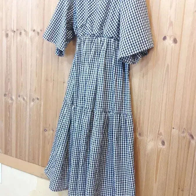 [SOLD OUT] *고방 체크 프릴 롱 원피스 (새상품)*
